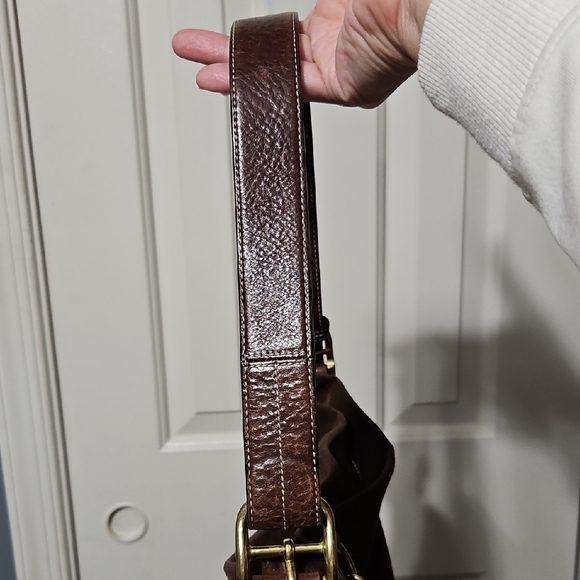 Coach REHAB Dark Brown Suede Bag Crossbody with Tassel - Picture 6 of 13